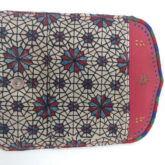 Womens Pink India Ethnic Clutch Wallet Leather - Picture 3 of 6